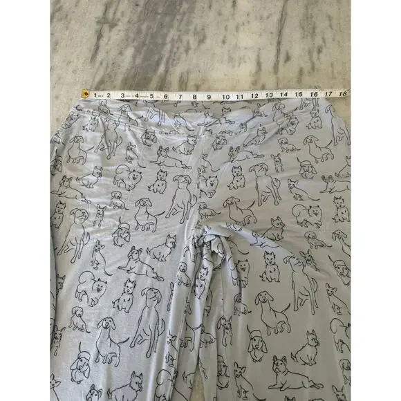 Soma Cool Nights Dog Print Knit Pajama Pants Women’s Size Large - Picture 5 of 7